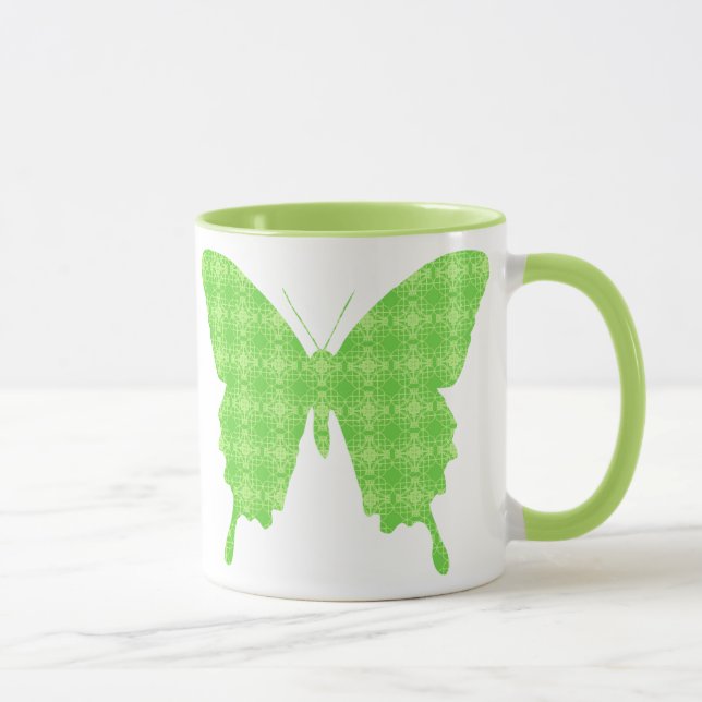 Mug Papillon en papier peint - vert citron (Droite)