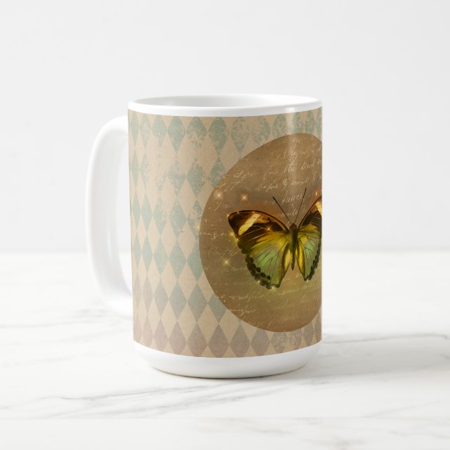 Mug Papillon enchâssé vintage (Devant gauche)