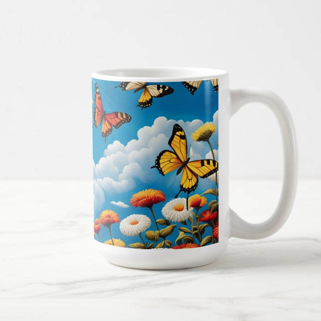 Mug Papillon et Fleurs (Droite)