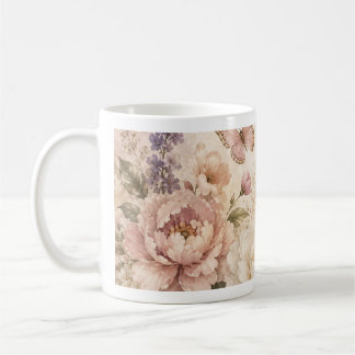 Mug papillon et floral aquarelle