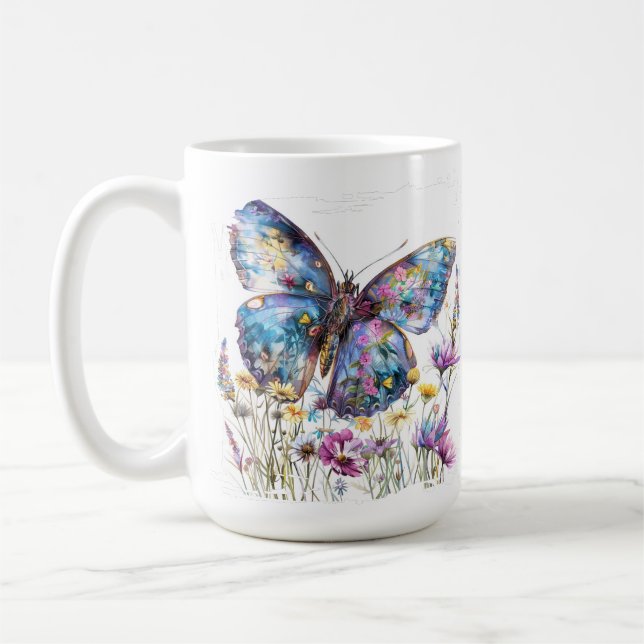 Mug Papillon et pâte à café Fleur sauvage (Gauche)