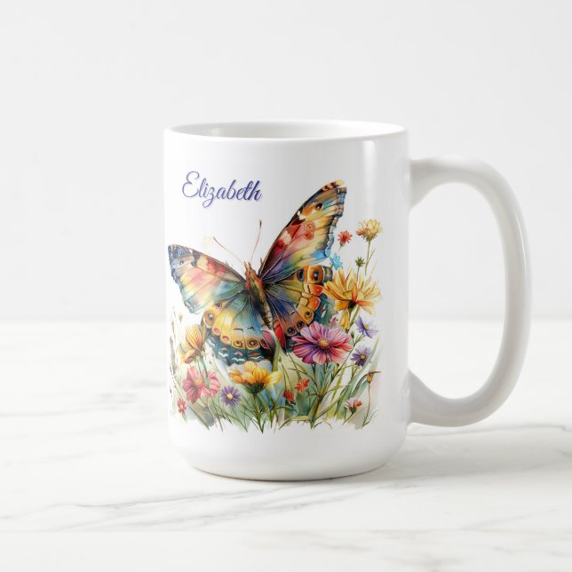 Mug Papillon et pâte à café Fleur sauvage (Droite)