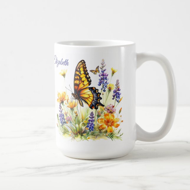 Mug Papillon et pâte à café Fleur sauvage (Droite)
