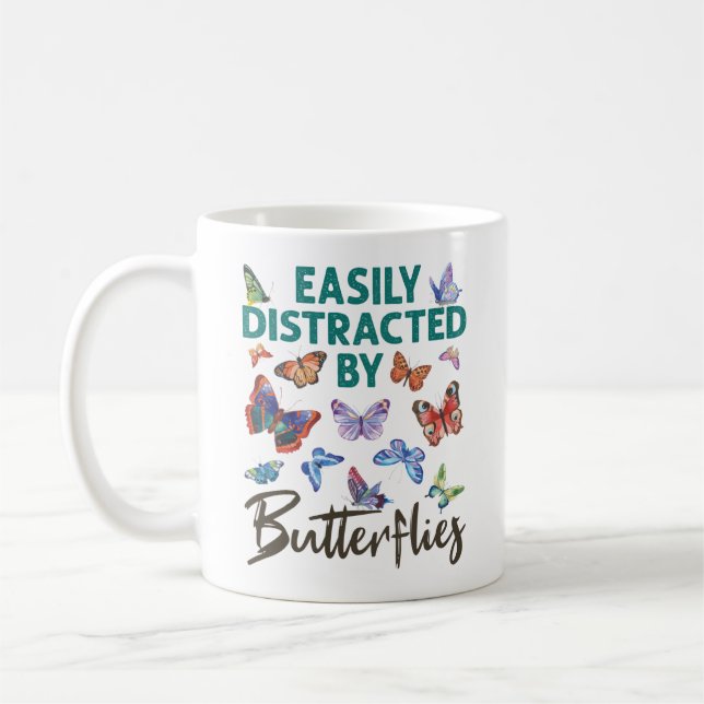 Mug Papillon facilement distrait par les papillons (Gauche)