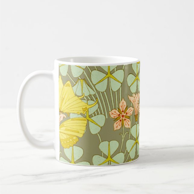 Mug Papillon Floral Botanique coloré (Gauche)