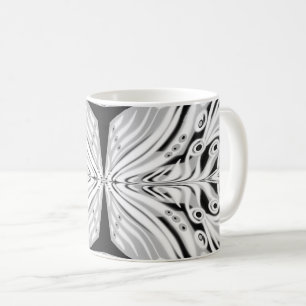 Mug Papillon gris noir et blanc ailé Abstrait