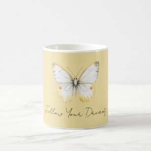 Mug Papillon jaune blanc