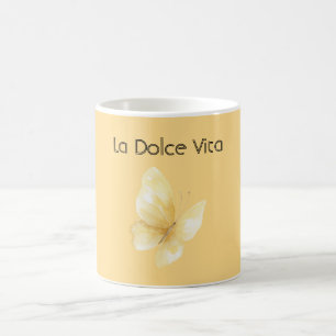 Mug Papillon jaune La Dolce Vita (la belle vie)