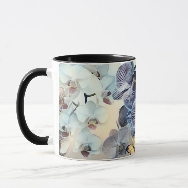 Mug Papillon jaune orchidée violet (Gauche)