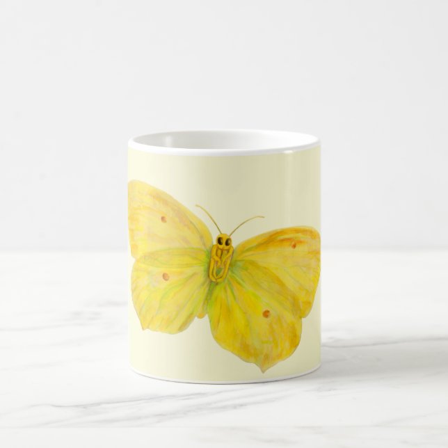 Mug Papillon jaune Volant de pierre de taille commune (Centre)