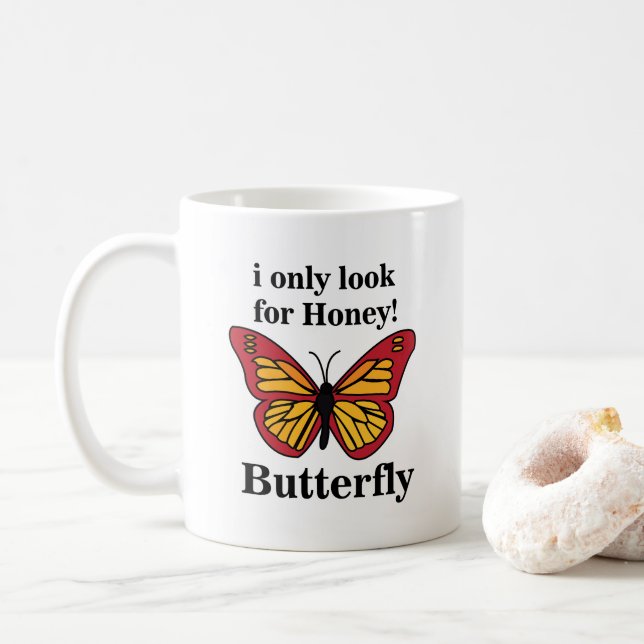Mug Papillon Je ne cherche que du miel Papillon (Avec donut)