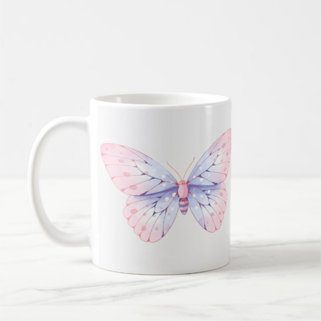 Mug Papillon joliment illustré (Gauche)