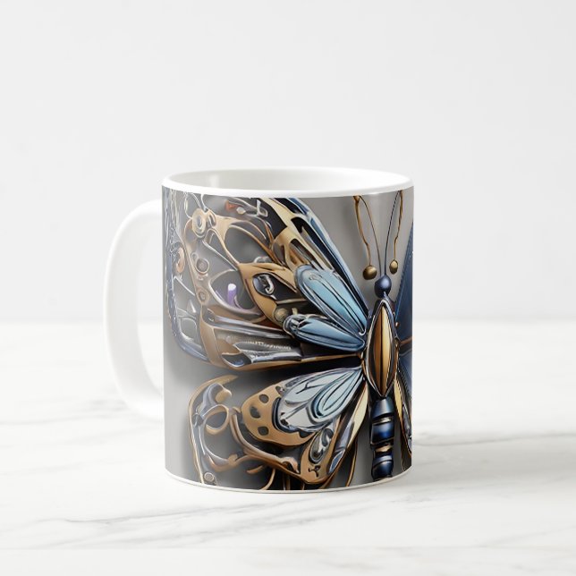 Mug Papillon métallique (Devant gauche)
