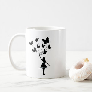 Mug Papillon mignon fille avec devise Suivez vos rêves
