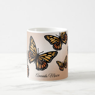 Mug Papillon monarque ailes dorées été nature