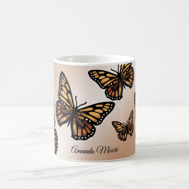 Mug Papillon monarque ailes dorées été nature (Centre)
