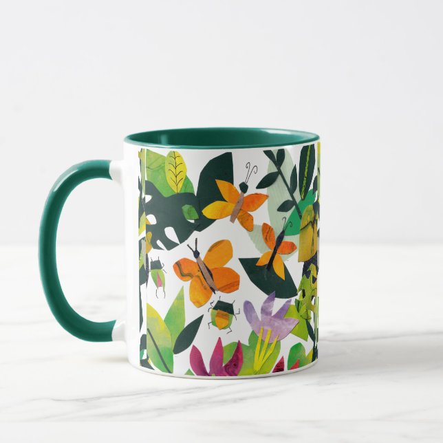 Mug Papillon Monarque Art Original Création Main Natur (Gauche)