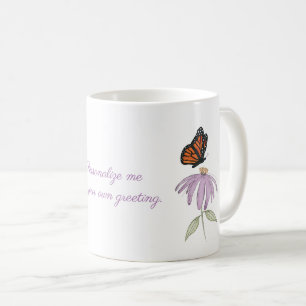 Mug Papillon monarque avec fleur de cone pourpre
