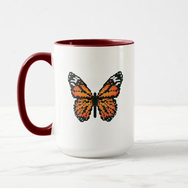 Mug Papillon monarque en polygone (Gauche)