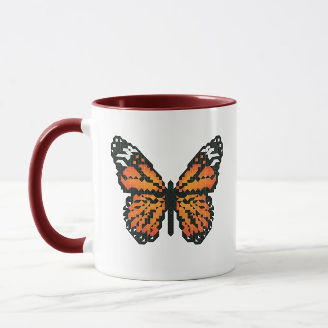 Mug Papillon monarque en polygone (Gauche)