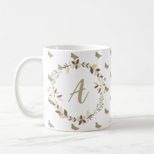 Mug Papillon Motif fille mignonne Monogramme moderne