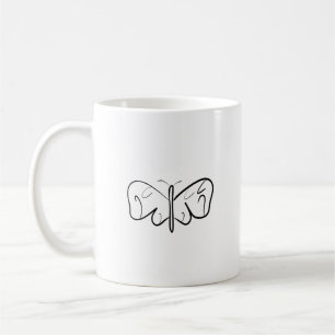 Mug papillon noir et blanc