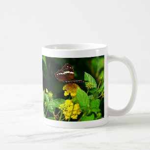 Mug Papillon noir sur Lantana jaune