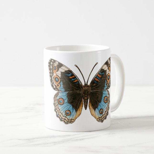 Mug Papillon Pansy Bleu (Devant droit)
