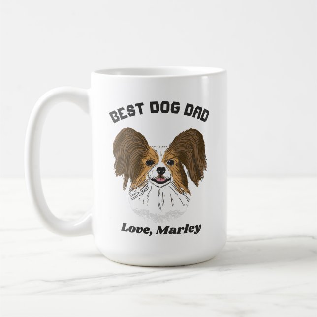 Mug Papillon personnalisé Chien Chien Chien Chien Chie (Gauche)