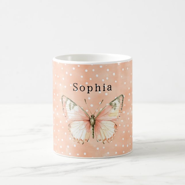 Mug Papillon Points Blancs Rose Féminin   (Centre)