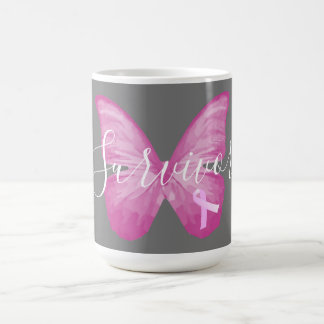 Mug Papillon rose Cancer du sein Survivant