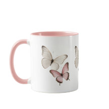 Mug Papillon Rose Élégant