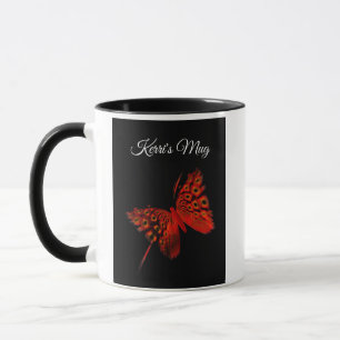 Mug Papillon rouge personnalisé