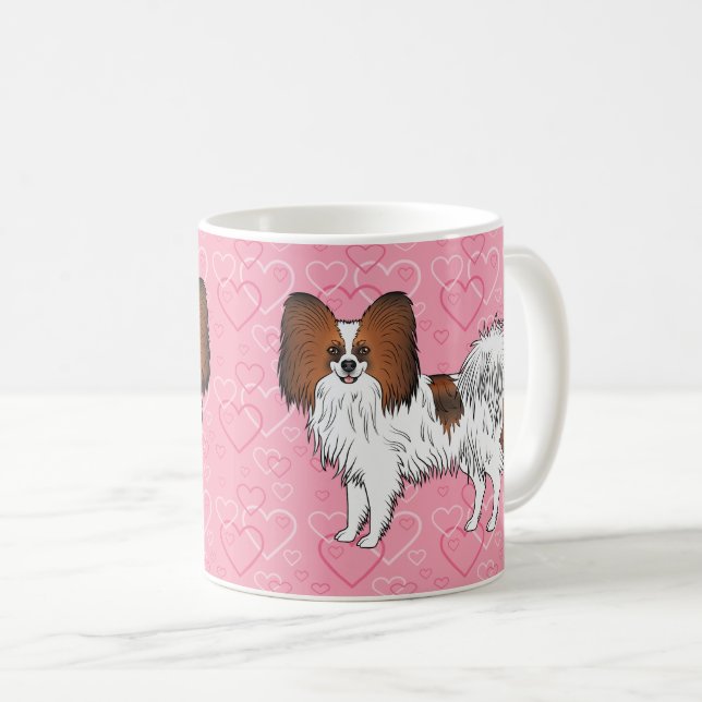 Mug Papillon Sable Rouge Mignon Chien de Dessin Animé  (Devant droit)