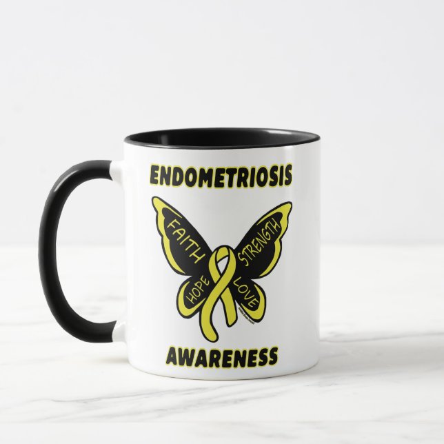 Mug Papillon/Sensibilisation...Mug Endometriose (Gauche)