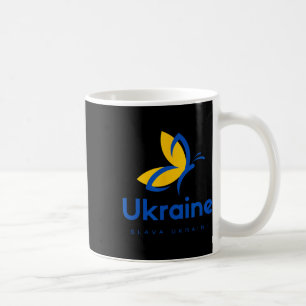 Mug Papillon Slava Ukraine Drapeau Ukrainien Bleu Et J