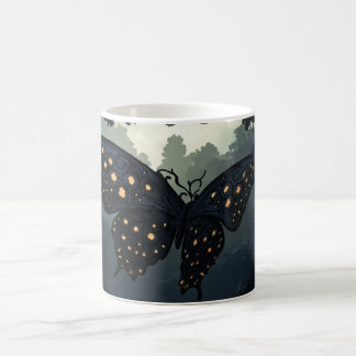 Mug papillon sombre aux ailes ornées de motifs lumineu