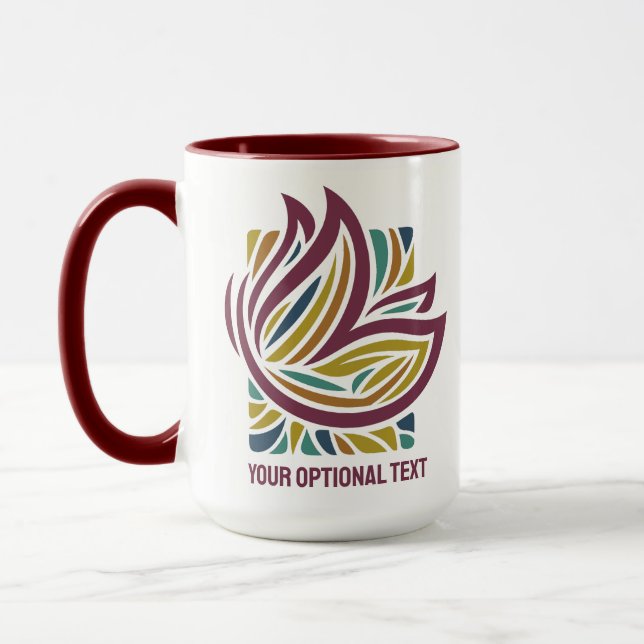 Mug Papillon stylisé Texte facultatif (Gauche)