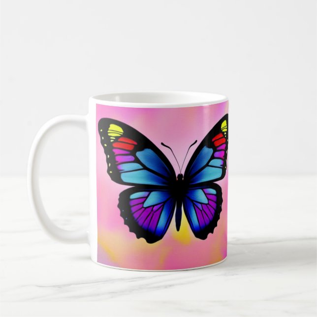 Mug Papillon sur arrière - plan lumineux (Gauche)