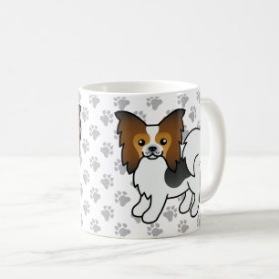 Mug Papillon tricolore basset Hound Chien de dessin an