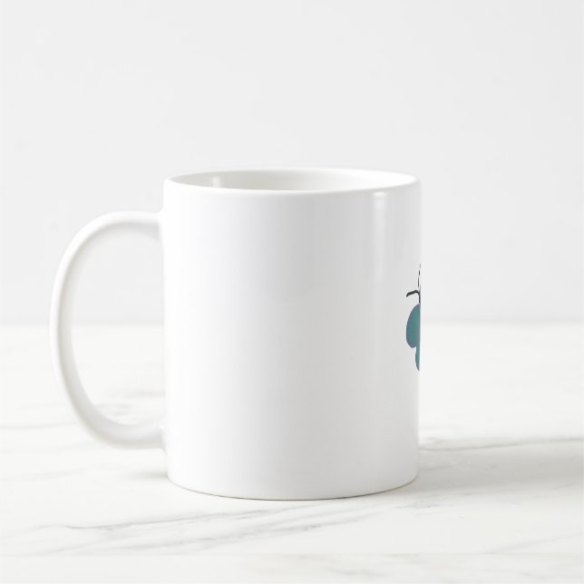 Mug Papillon turquoise Et Violet (Gauche)