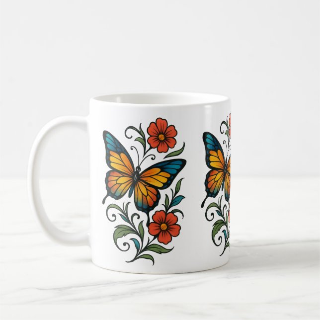 Mug Papillon vibrant (Gauche)