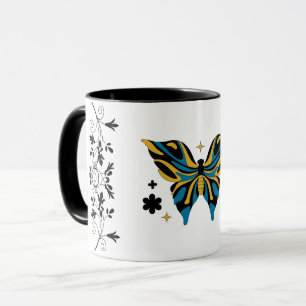 Mug Papillonnement Fantaisiste – Art Floral Papillon B
