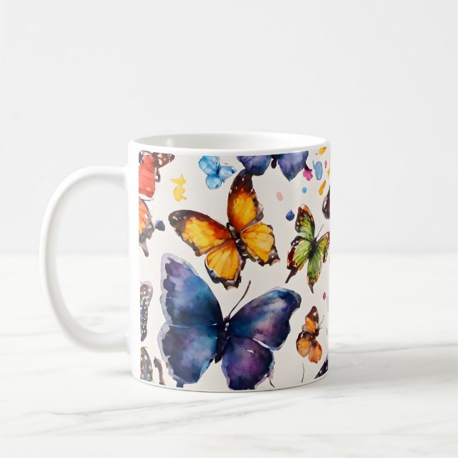 Mug Papillons à l'aquarelle  (Gauche)