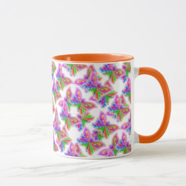 Mug Papillons Abstraits (orange) (Droite)