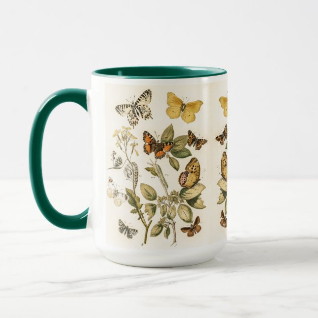 Mug Papillons anciens, papillons de nuit et chenilles  (Gauche)