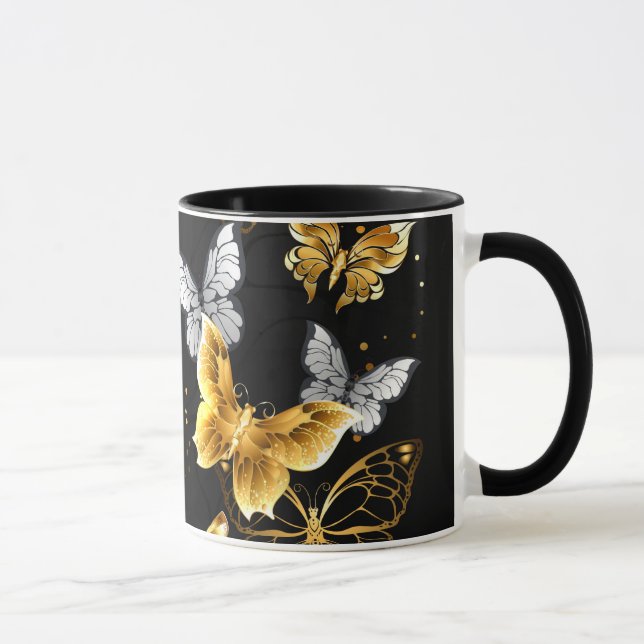 Mug Papillons blancs et dorés (Droite)