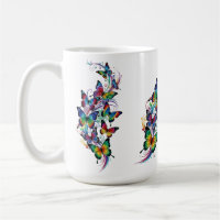 Papillons colorés style art tatouage -