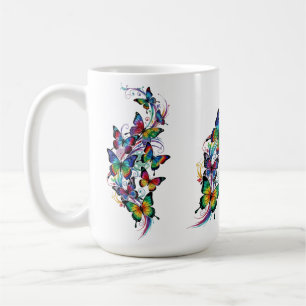 Mug Papillons colorés style art tatouage -