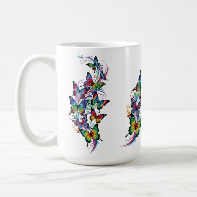 Mug Papillons colorés style art tatouage - (Gauche)